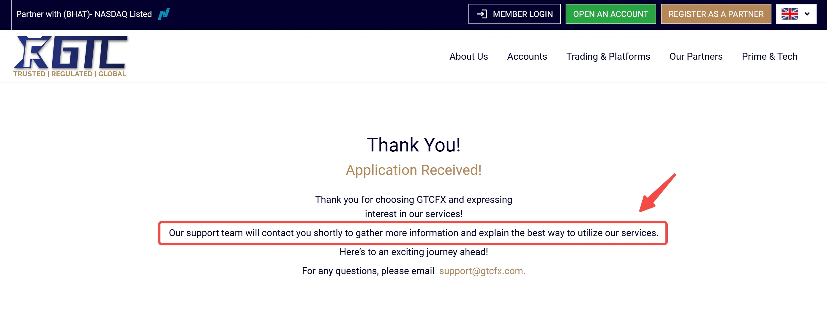 Wait for GTCFX's contact