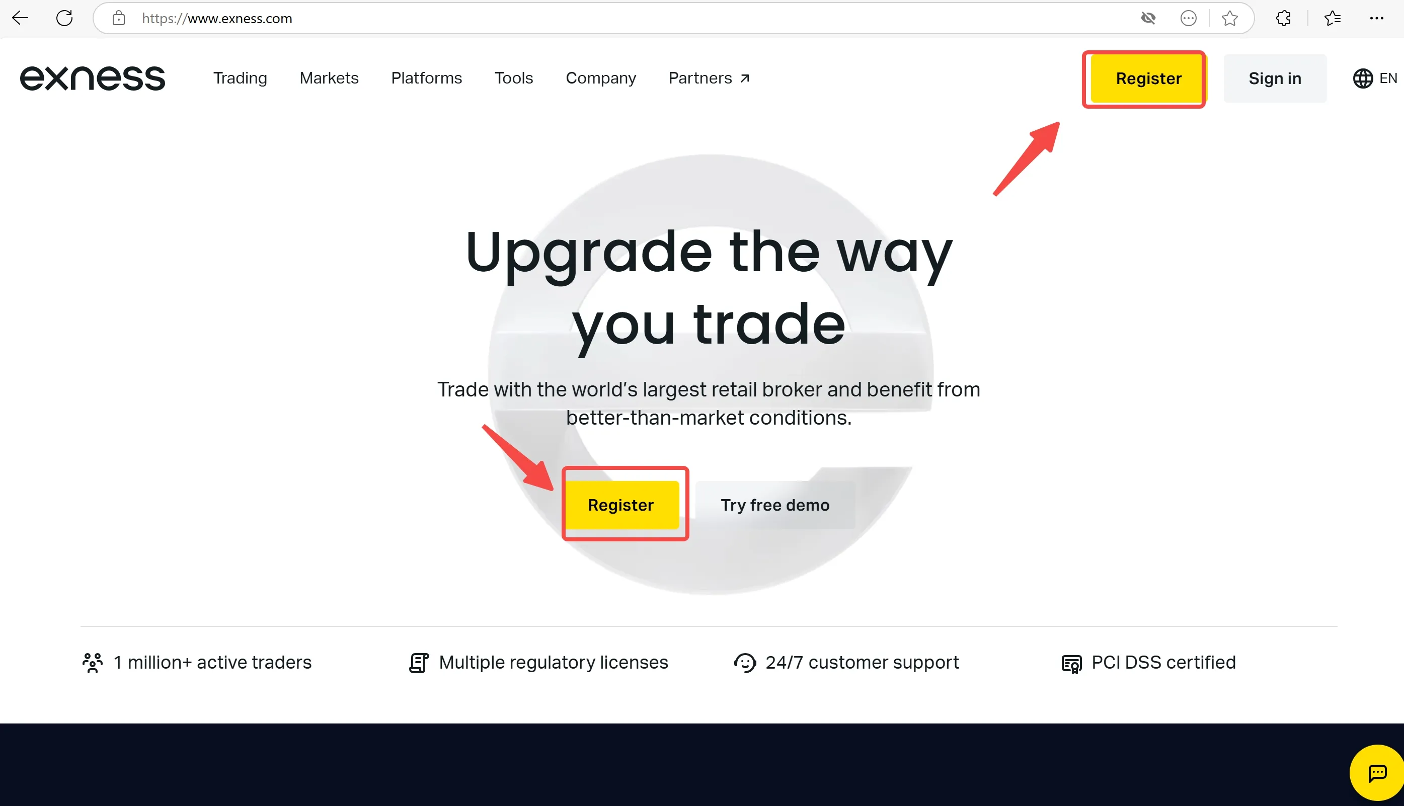 Click the 'Register' button Click the 'Register' button