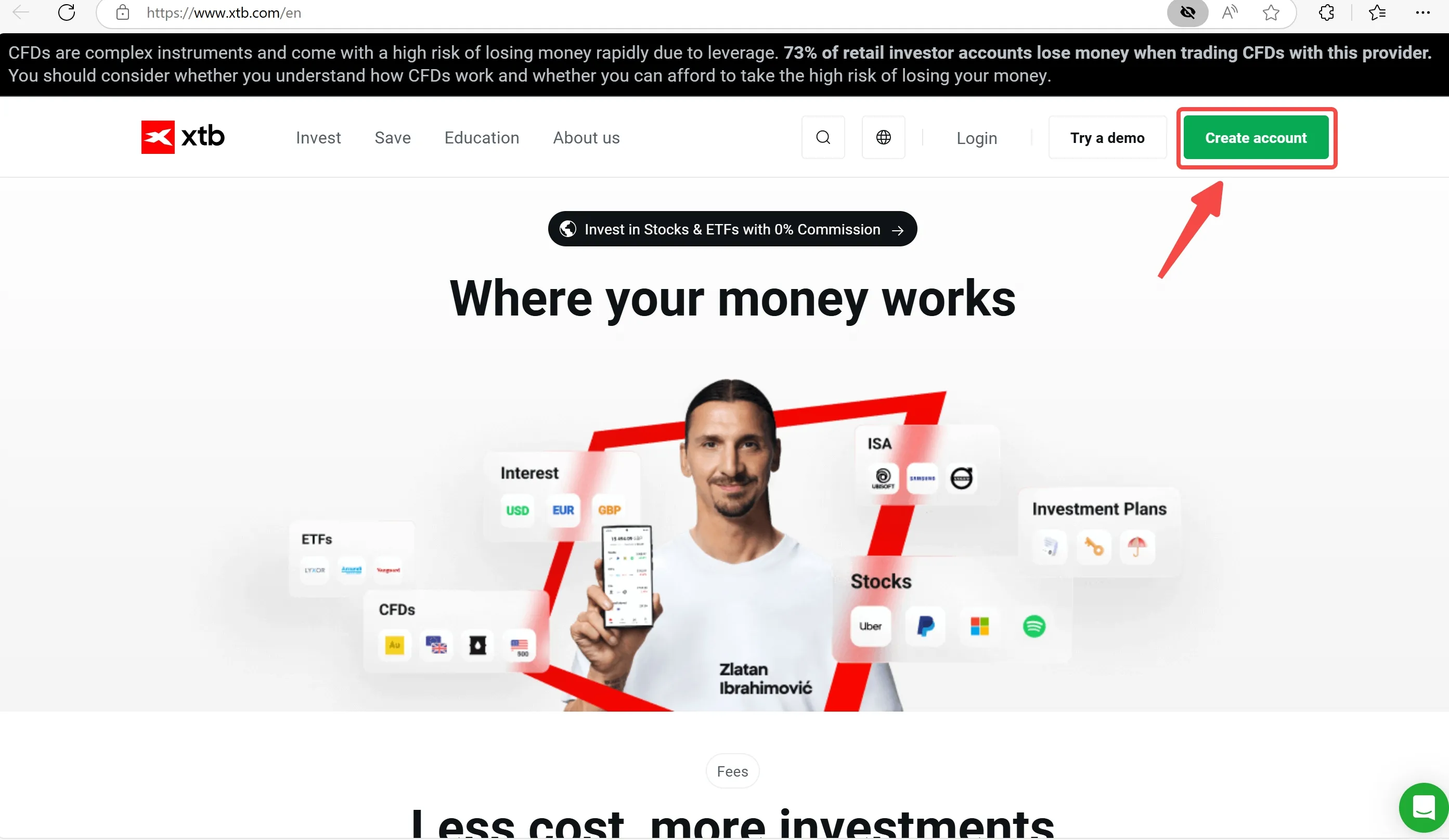 Click the 'Create account' button Click the 'Create account' button