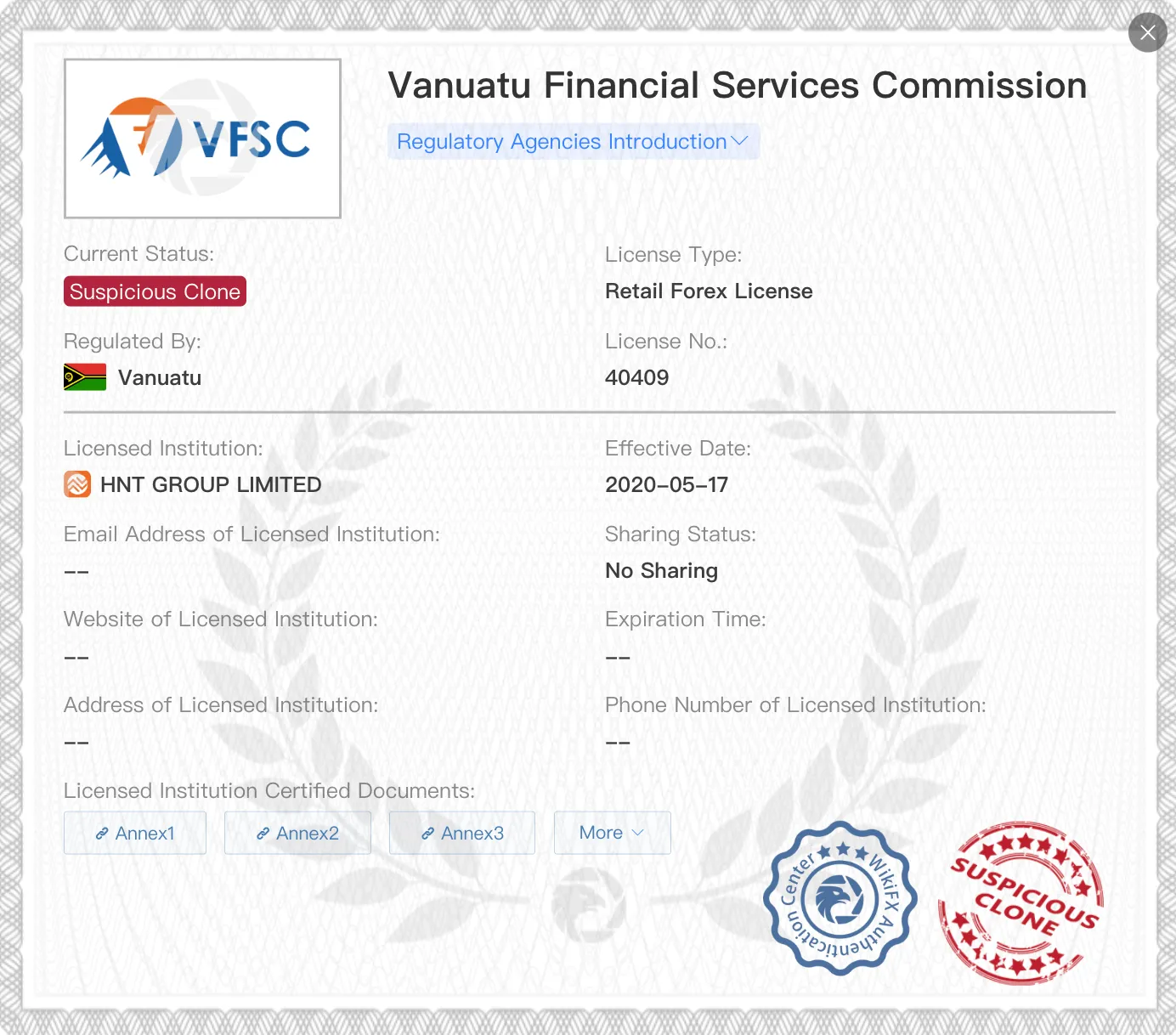 Regulatory Status in Doubt