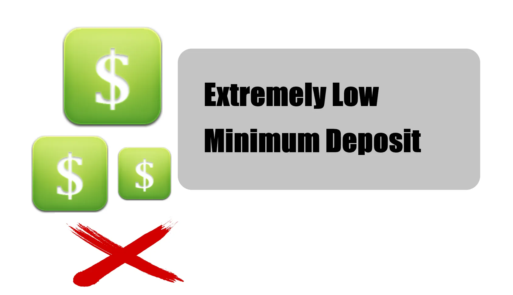Extremely Low Minimum Deposit Extremely Low Minimum Deposit