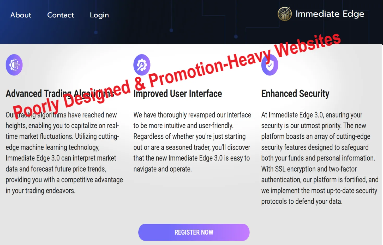 Poorly Designed & Promotion-Heavy Websites Poorly Designed & Promotion-Heavy Websites