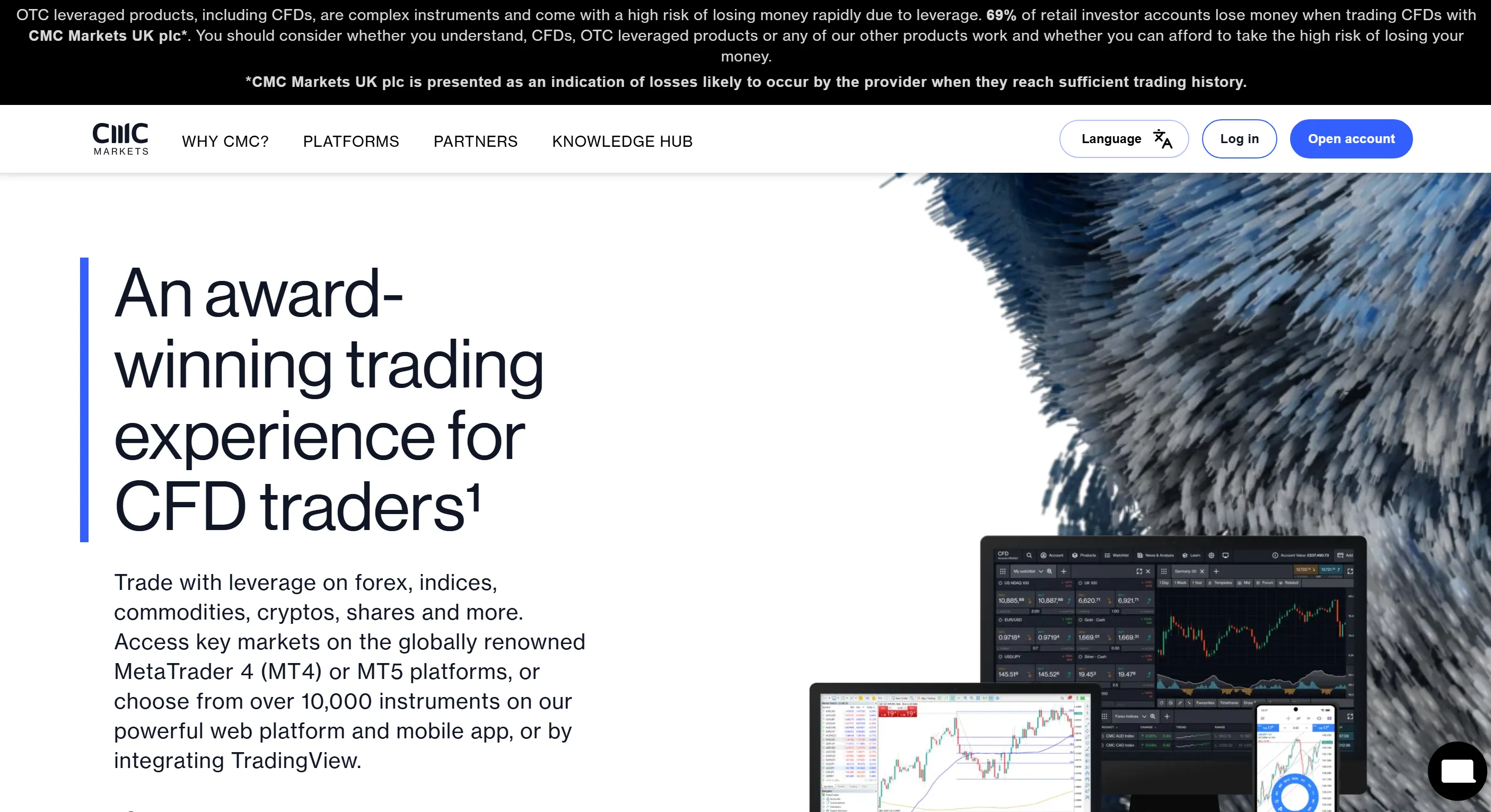 CMC Markets' homepage CMC Markets' homepage