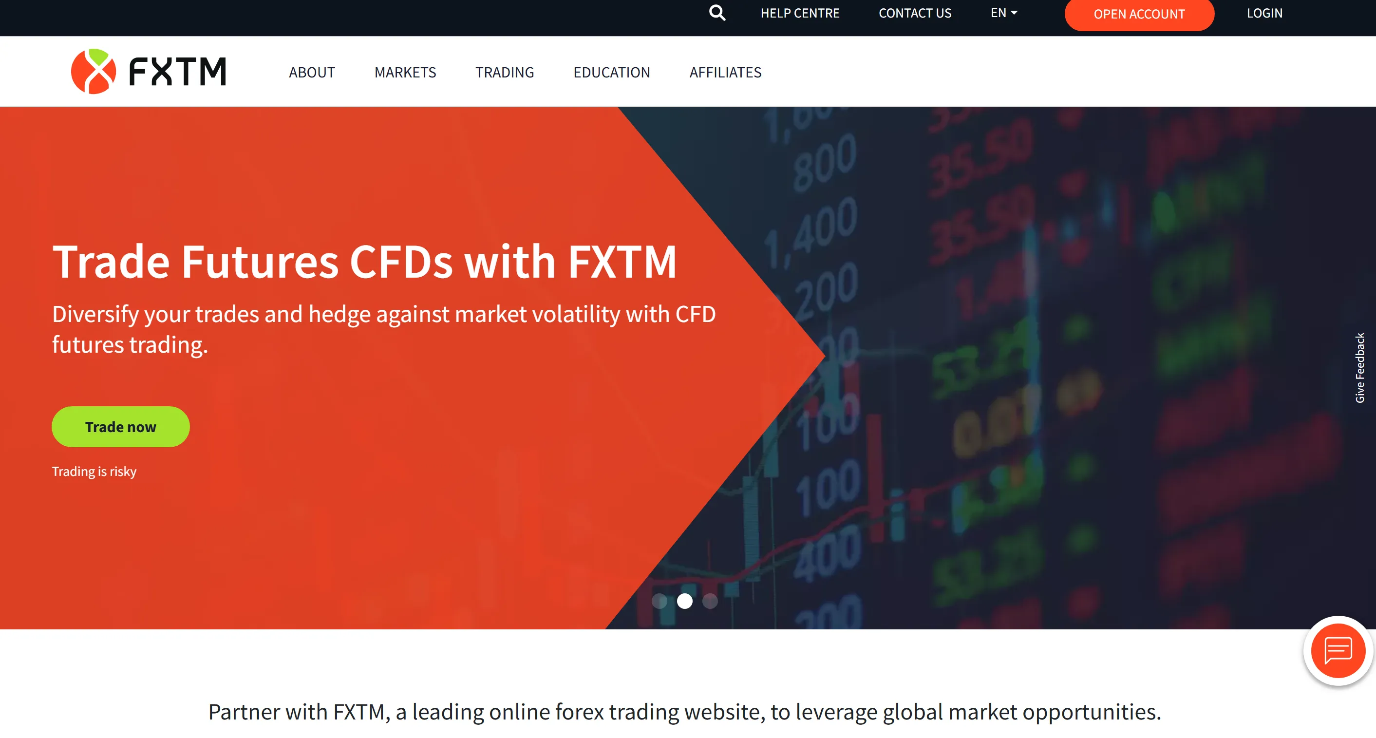 FXTM's homepage