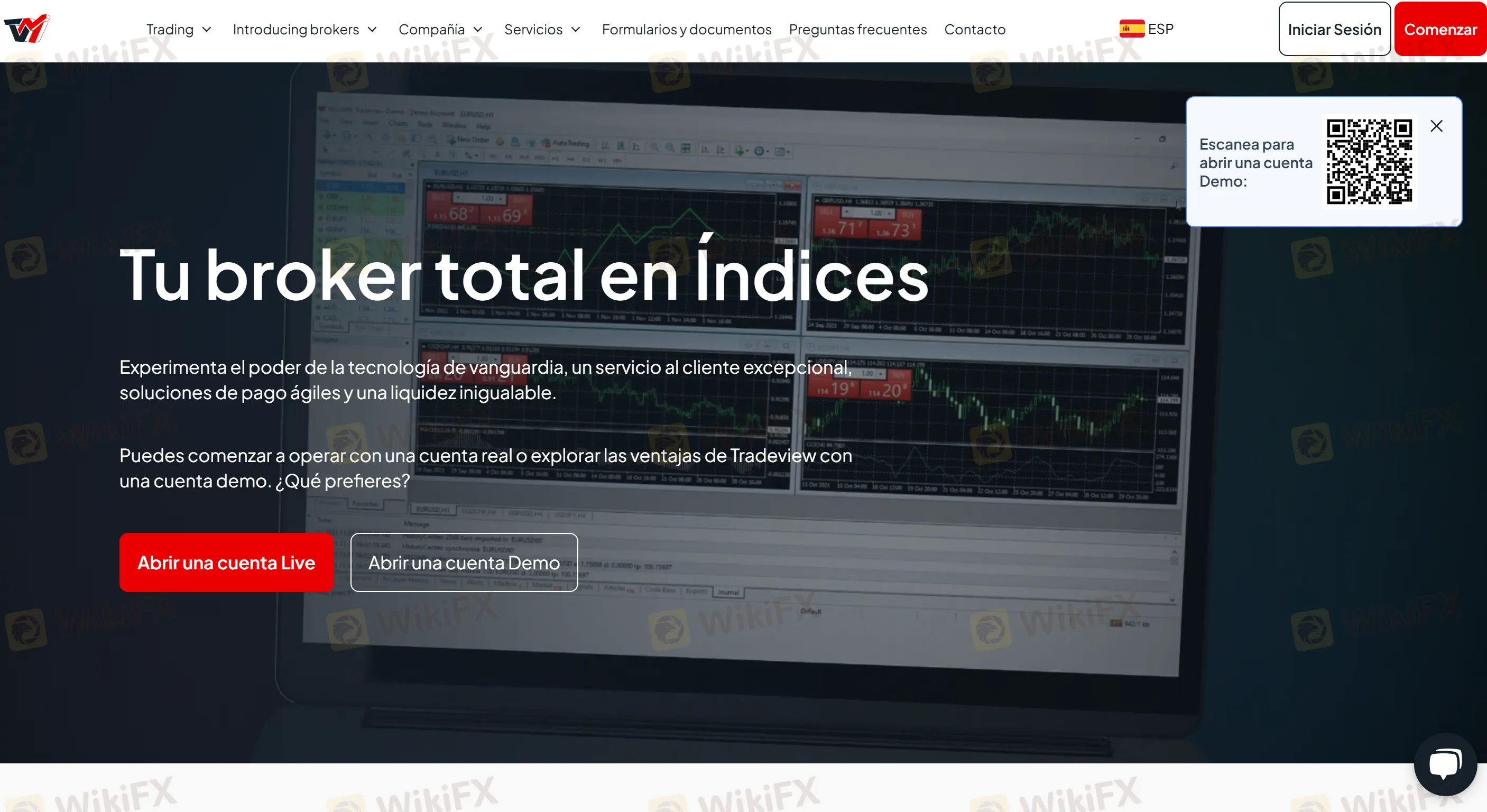 Tradeview's homepage