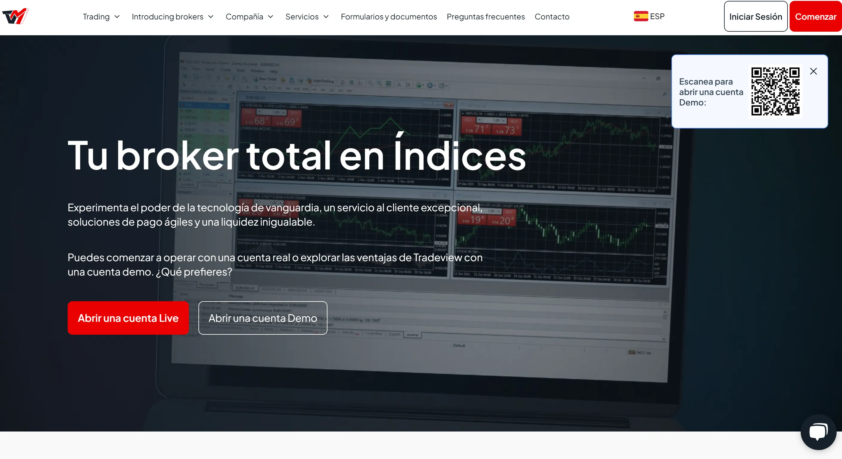 Tradeview's homepage