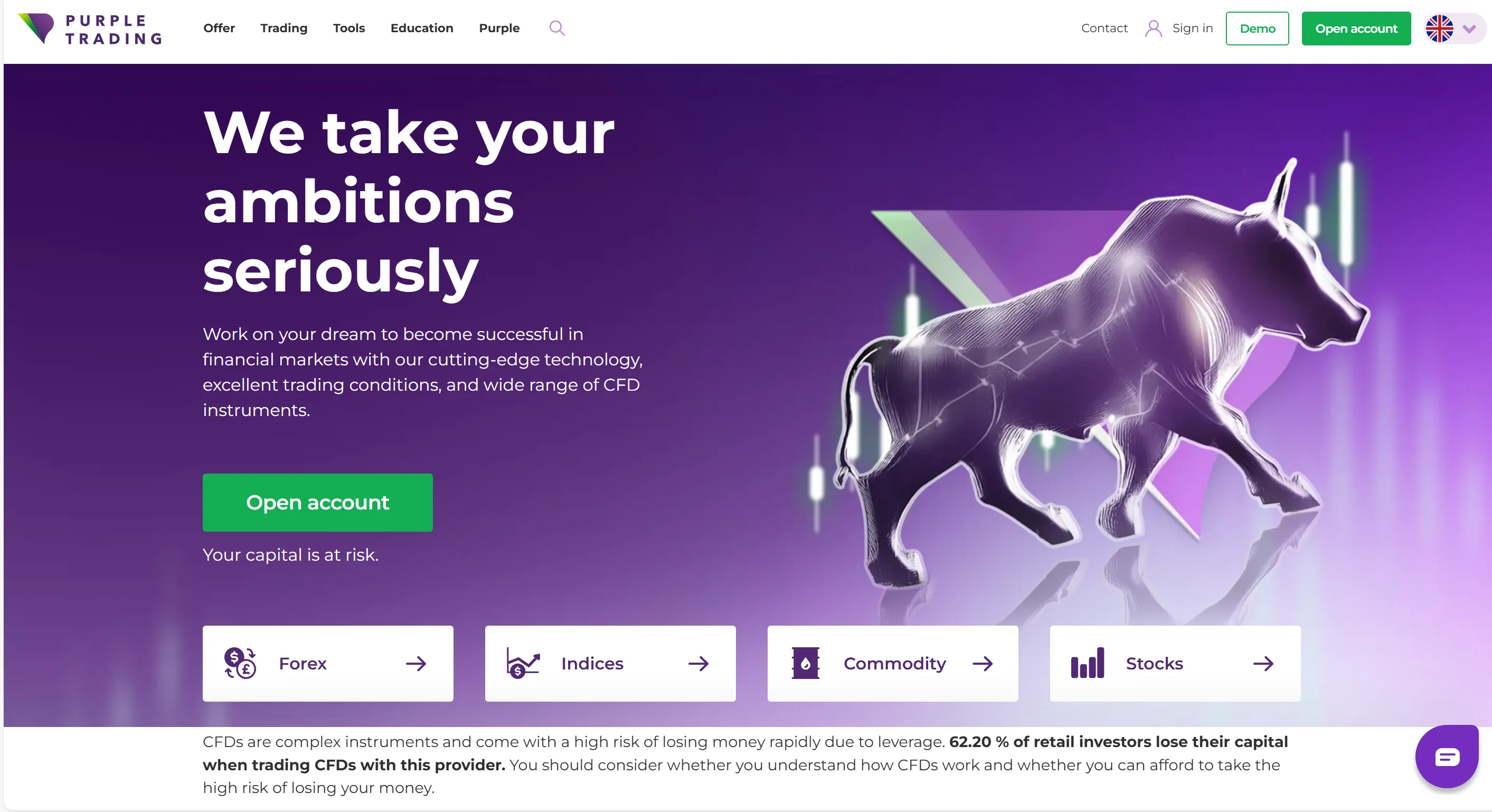 Purple Trading's homepage