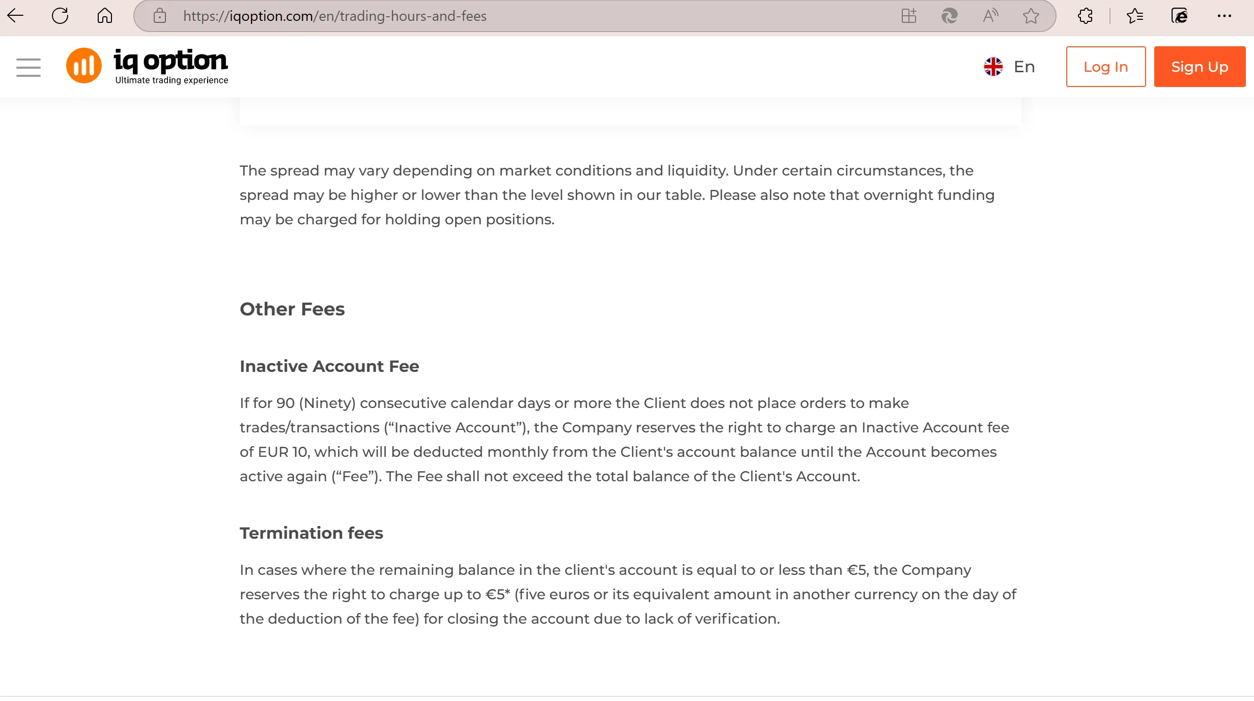 IQ OPTION Fees IQ OPTION Fees