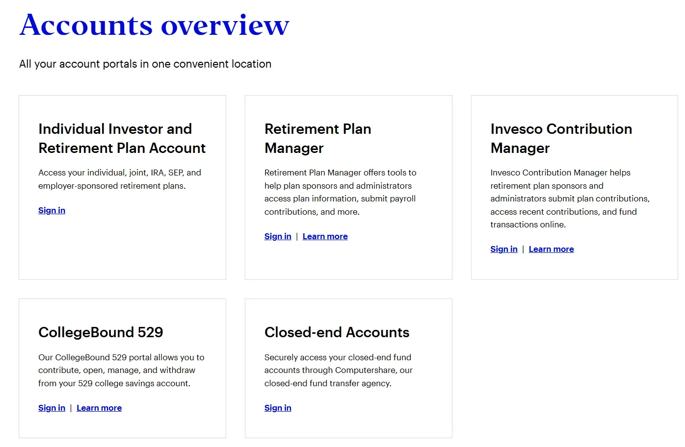 Accounts Overview