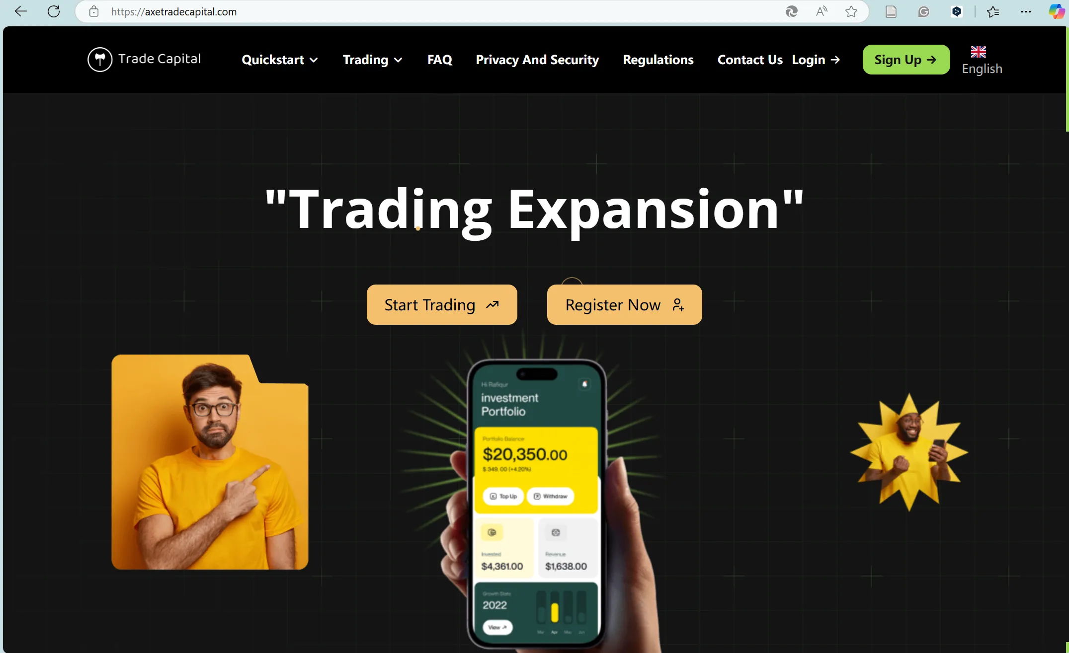 Axe Trade Capital's homepage