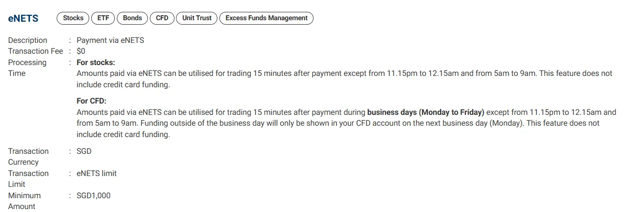 Deposit and Withdrawal