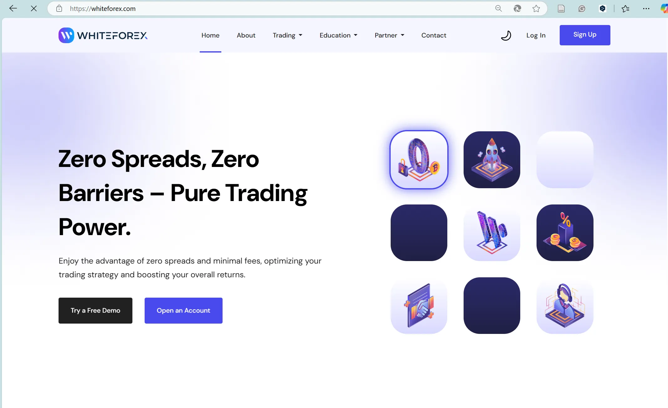 White Forex's homepage