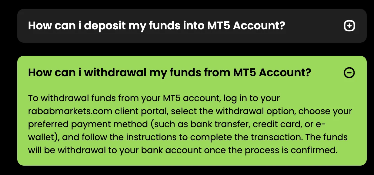 Deposit and Withdrawal