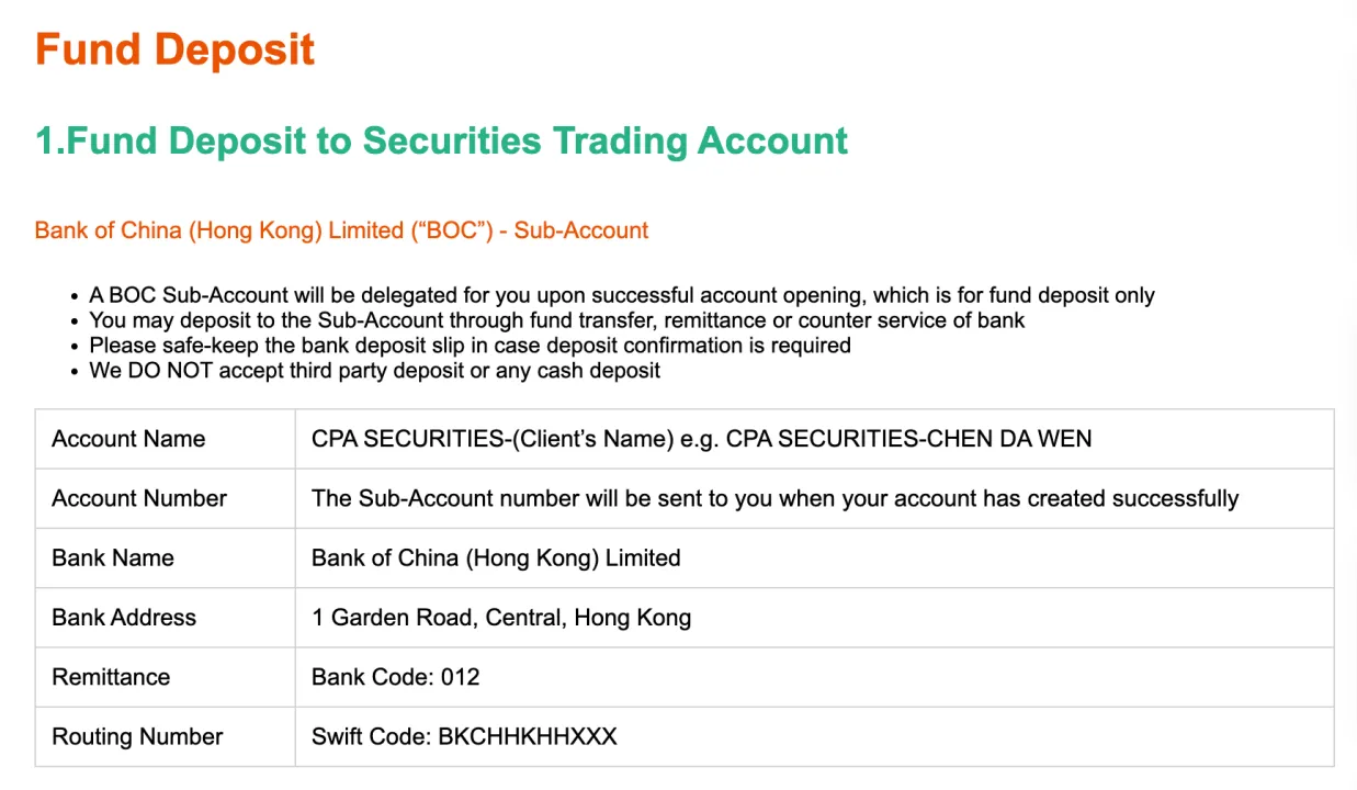 Deposit and Withdrawal