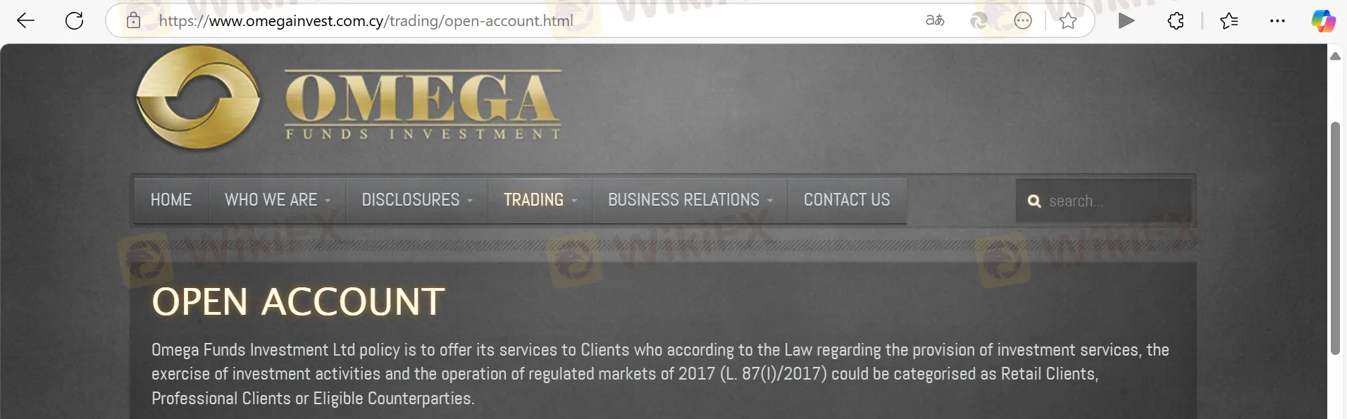 OMEGA account