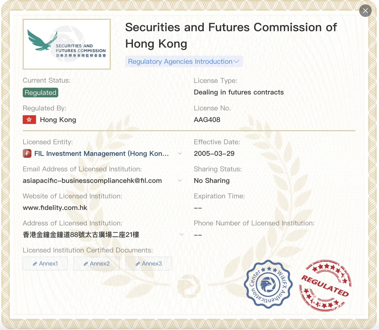 Fidelity license