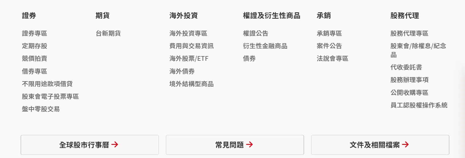 Taishin Securities products