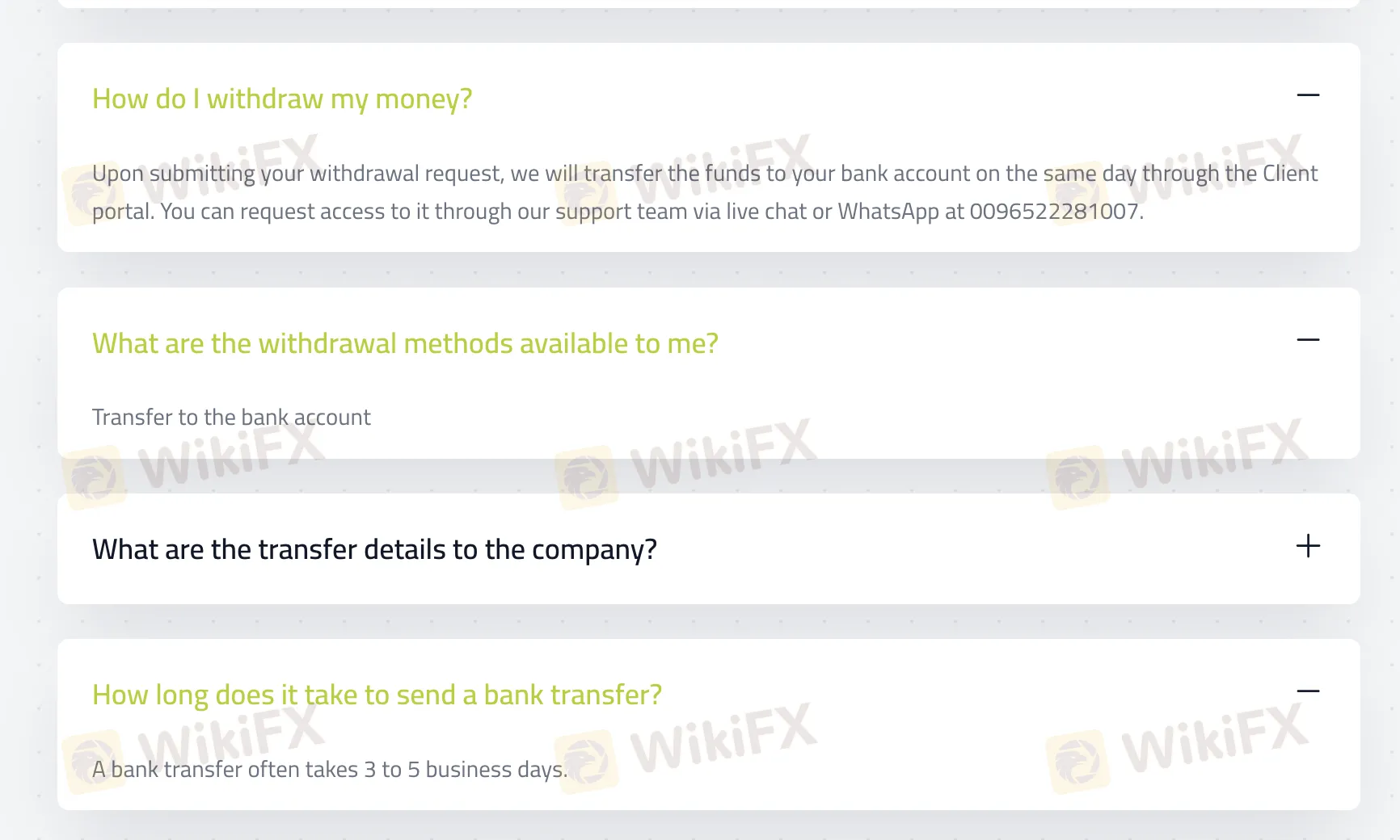 Deposit and Withdrawal