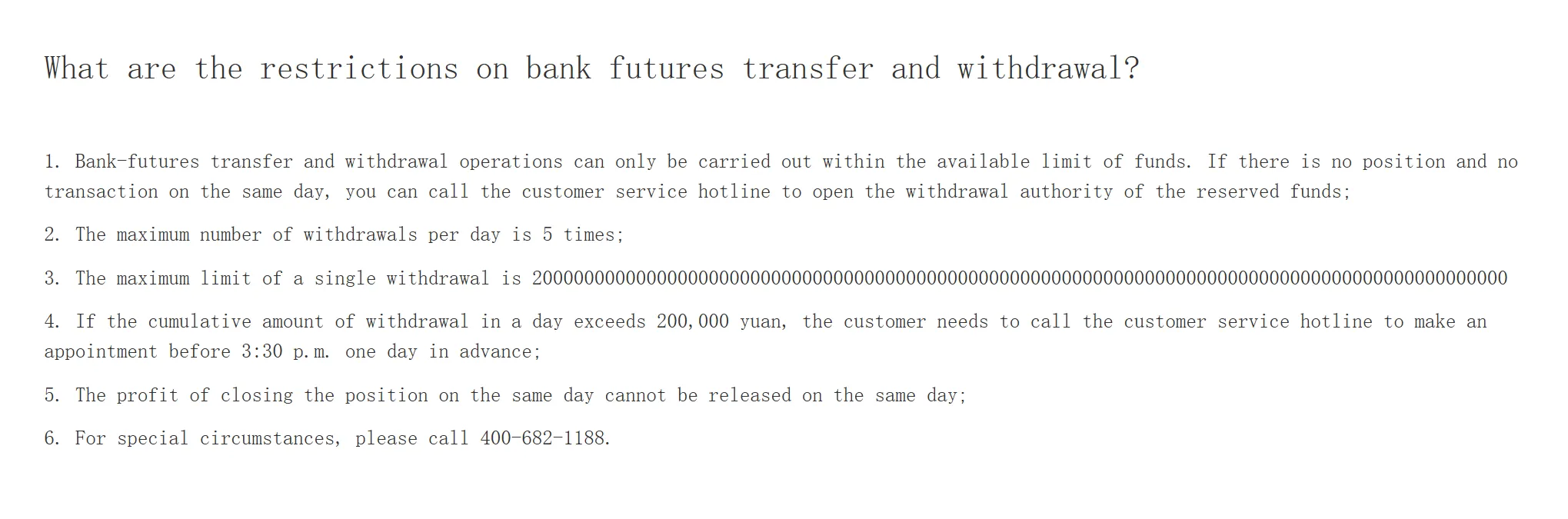 Deposit and Withdrawal
