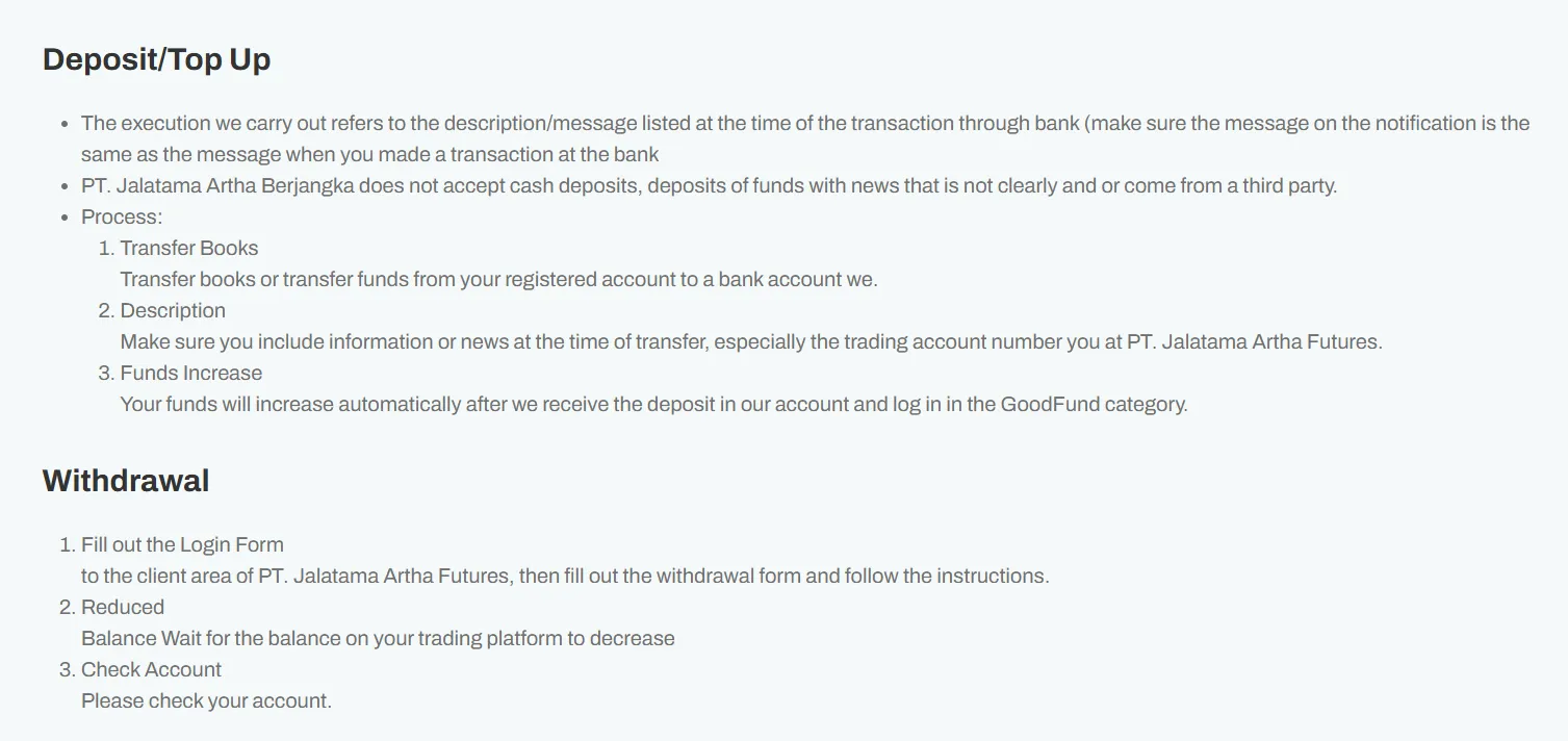 Deposit and Withdrawal