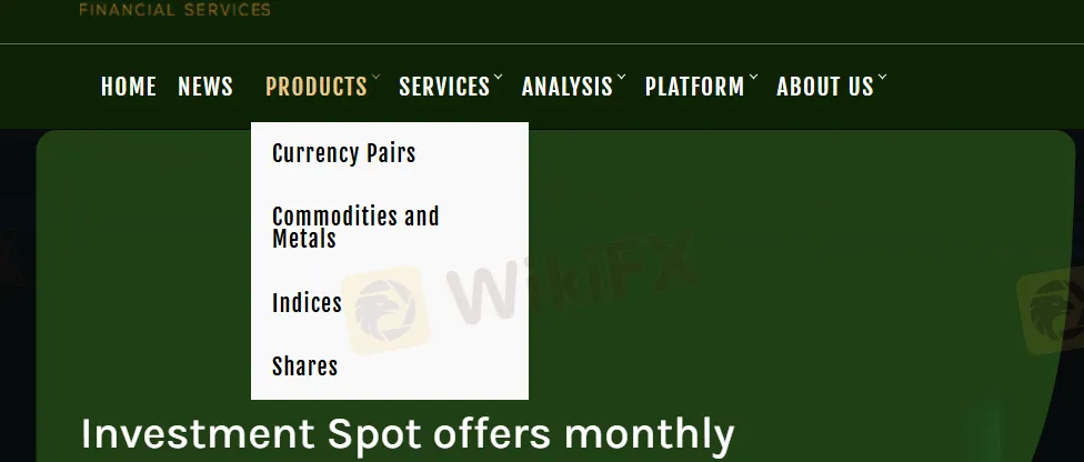 Investment Spot products