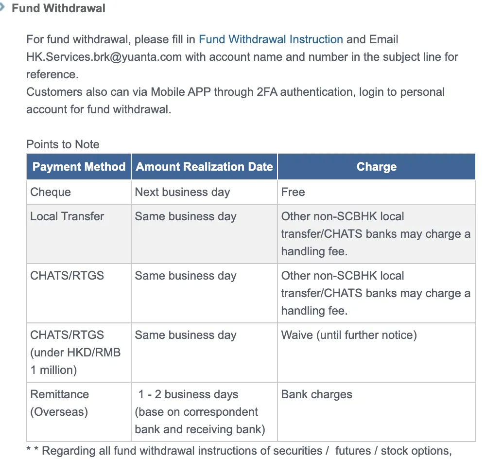 Deposit and Withdrawal