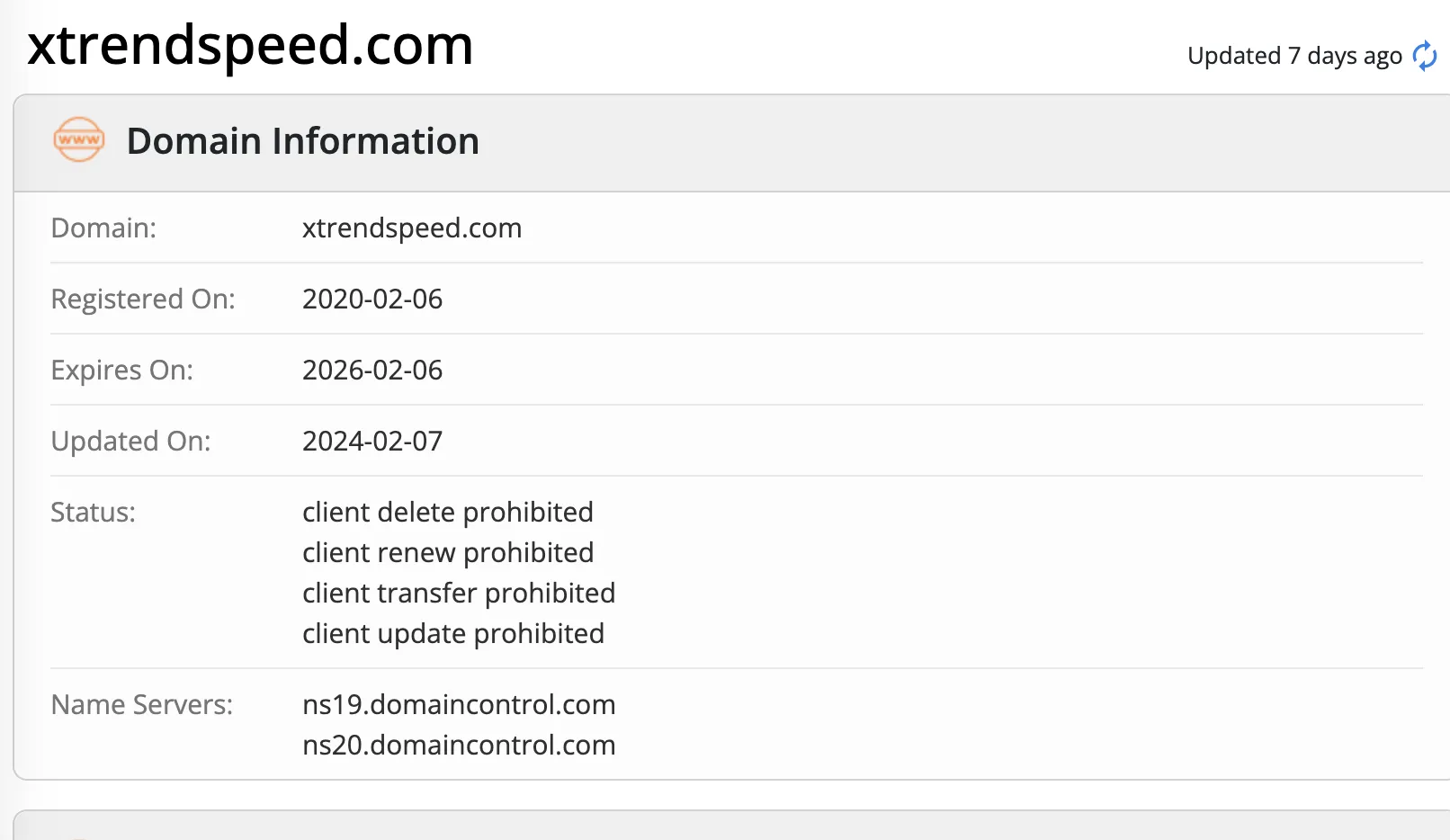 Domain information