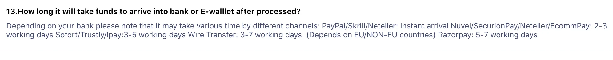 Deposit and Withdrawal FAQ