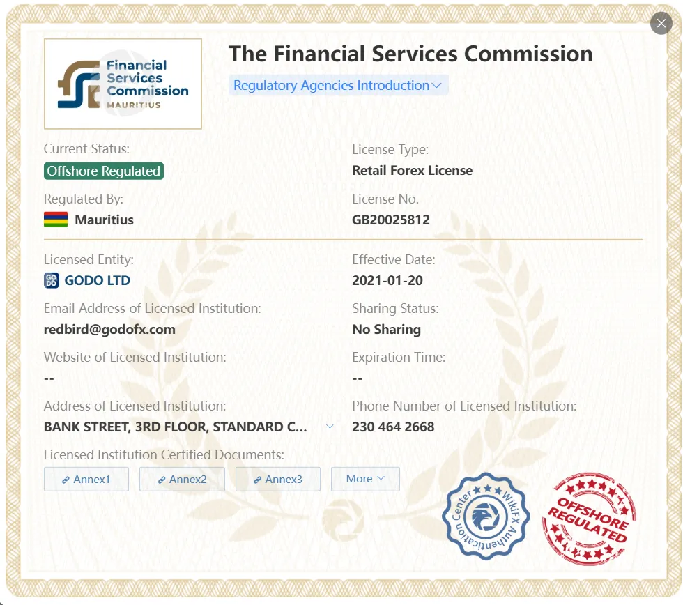 Offshore regulated by FSC