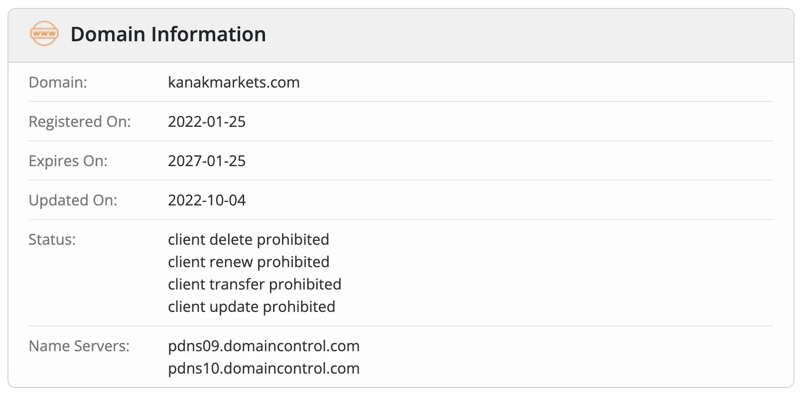 Domain information