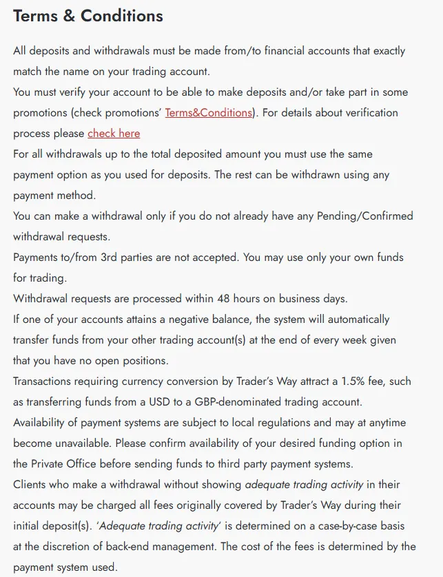 Deposit and Withdrawal
