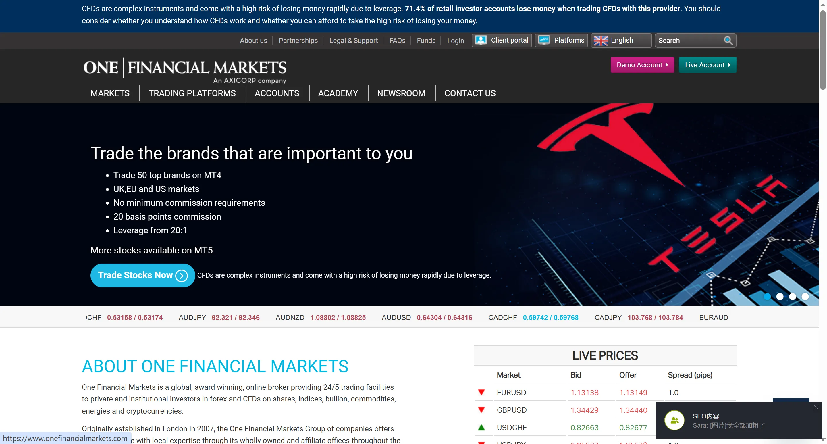 One Financial Markets