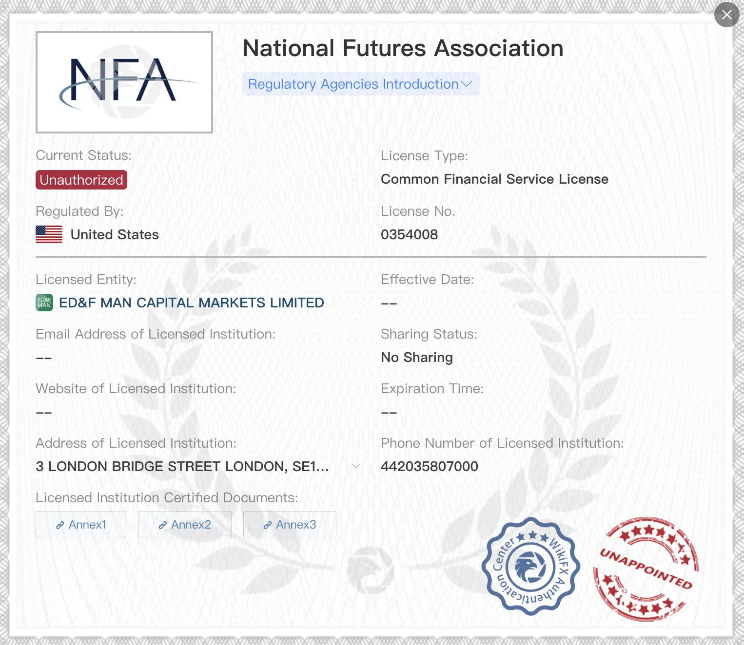 Unauthorized NFA license