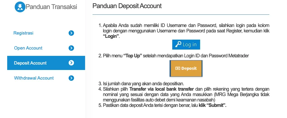 Deposit steps