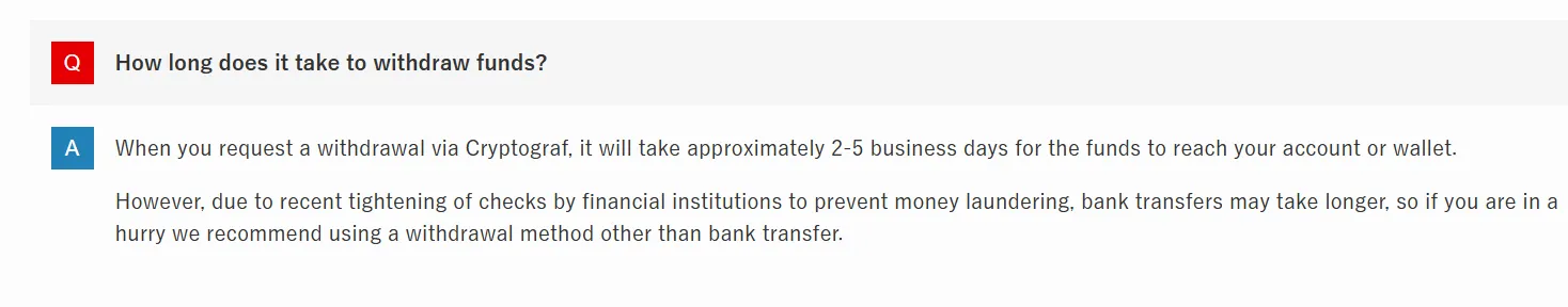 Deposit and Withdrawal