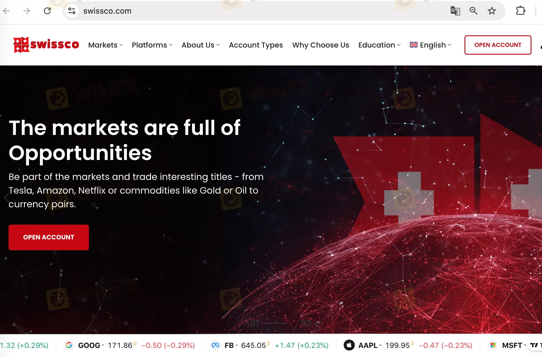 Swissco's homepage