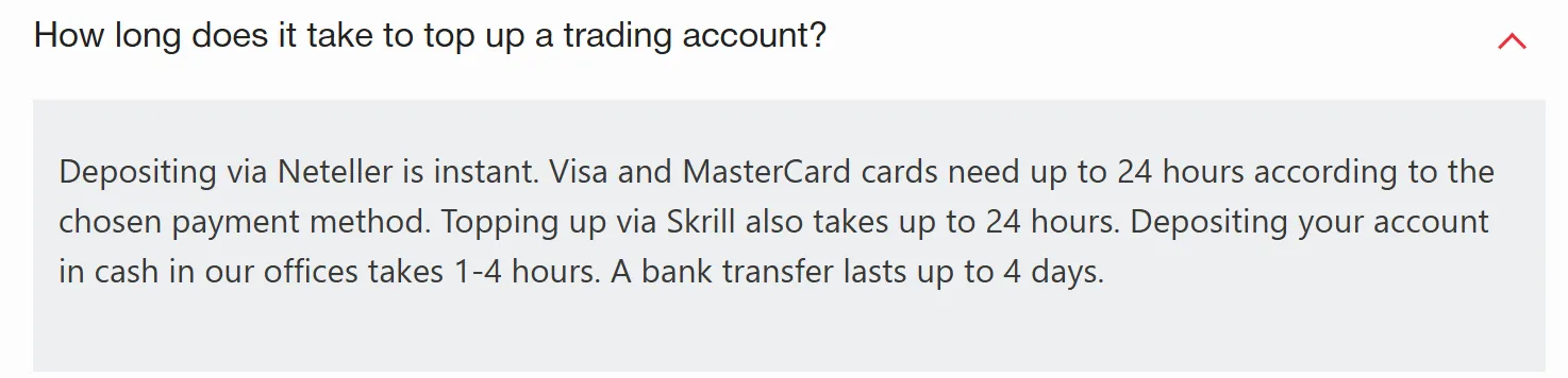 Deposit and Withdrawal