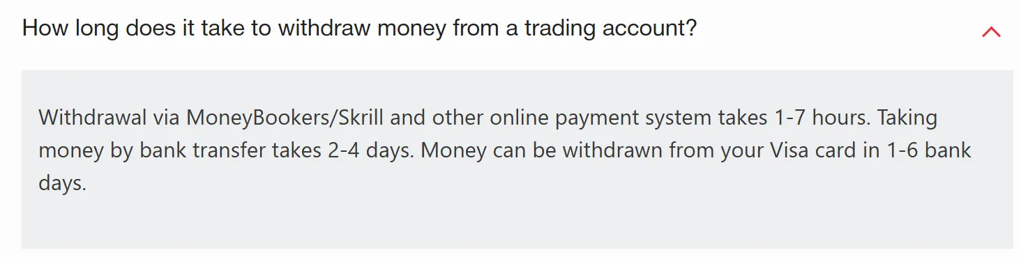 Withdrawal Options