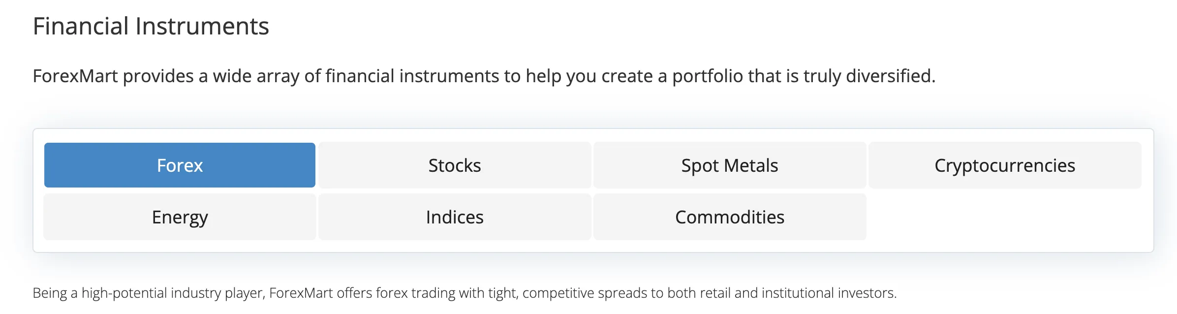 ForexMart可以交易什么? ForexMart可以交易什么?