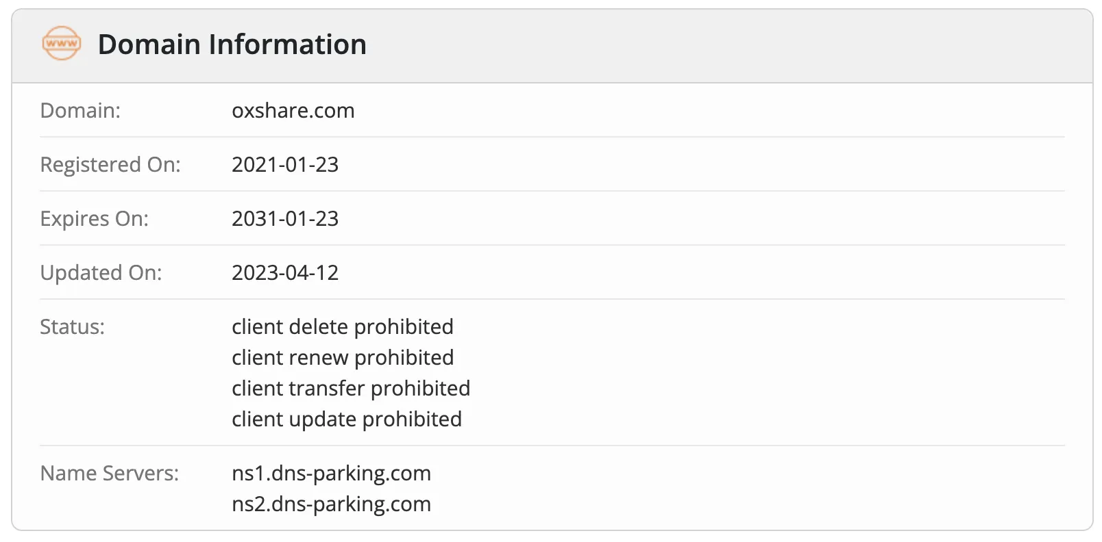 Domain information