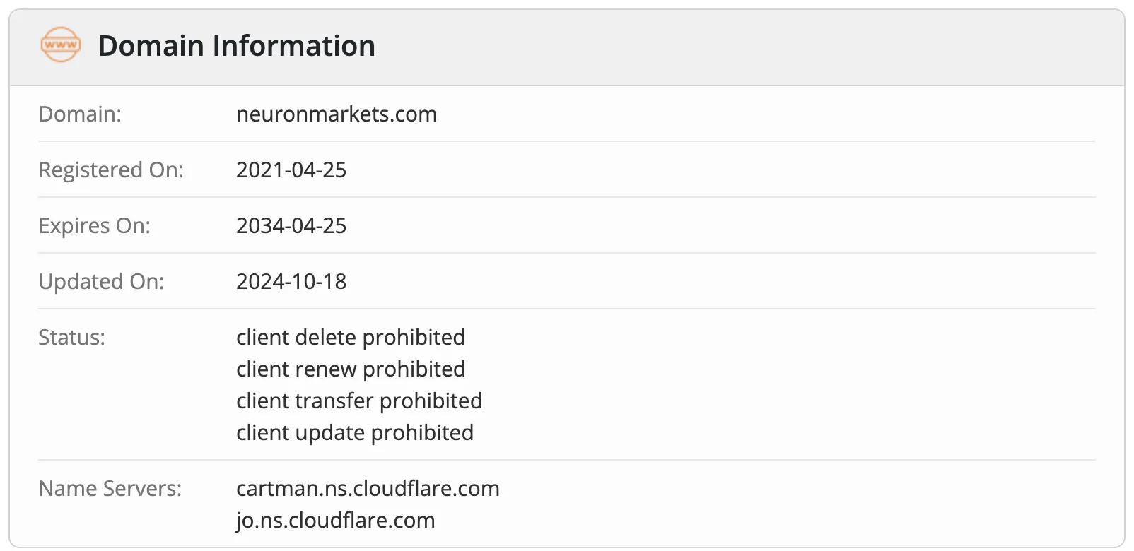 Domain information Domain information