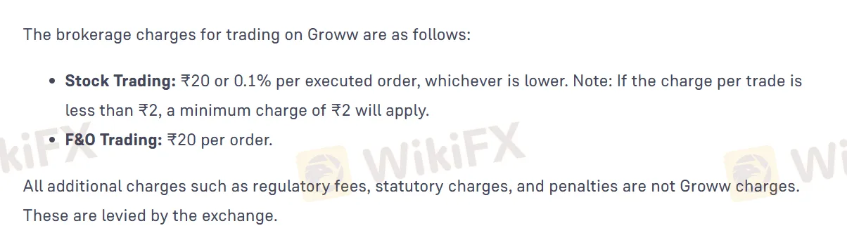 Groww Fees