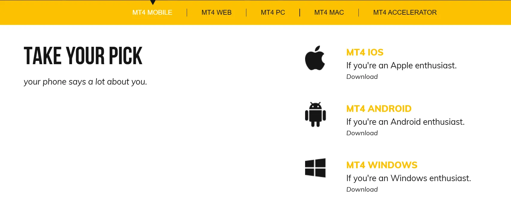 MT4 platform