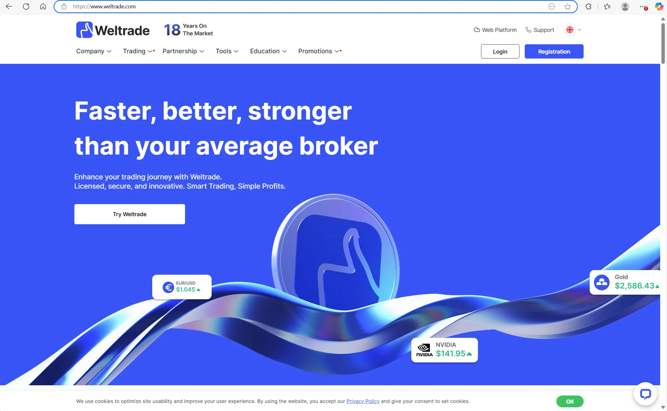WELTRADE's homepage