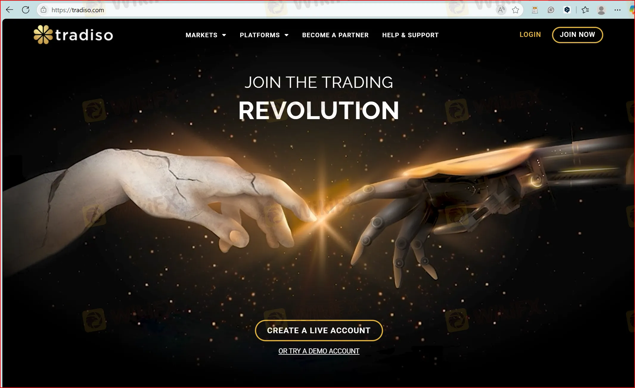 Tradiso's homepage