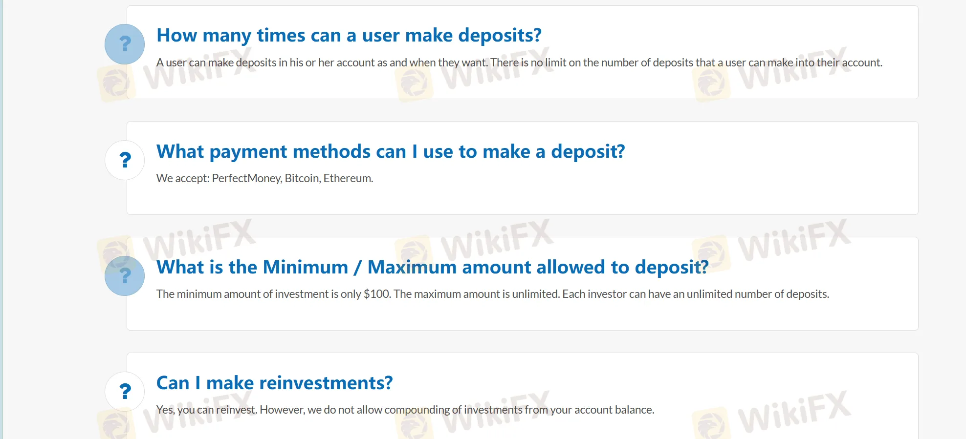 Deposit and Withdrawal FAQs