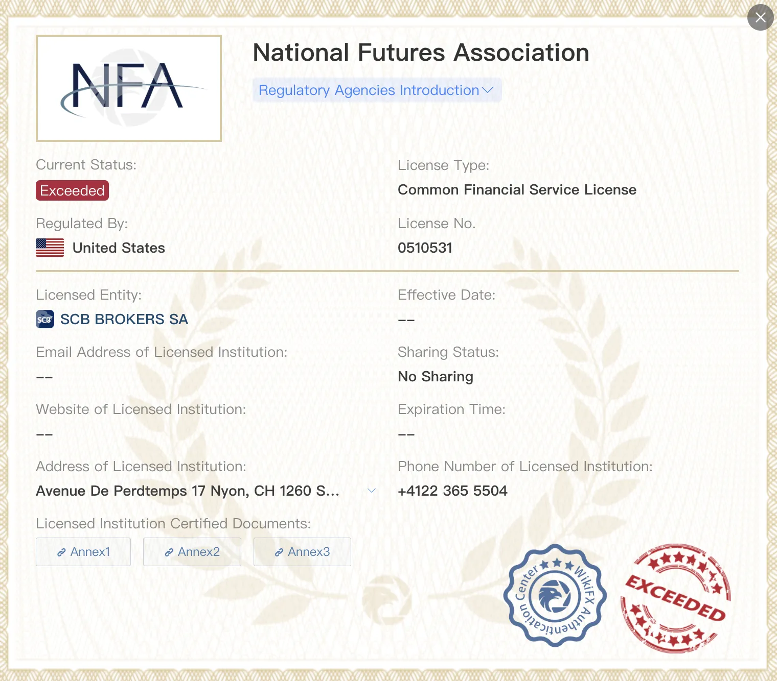Exceeded NFA license