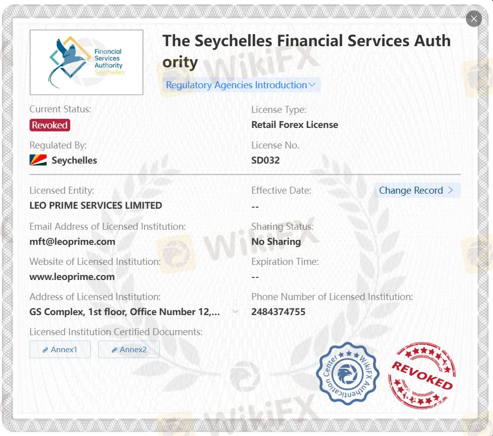Revoked FSA license Revoked FSA license