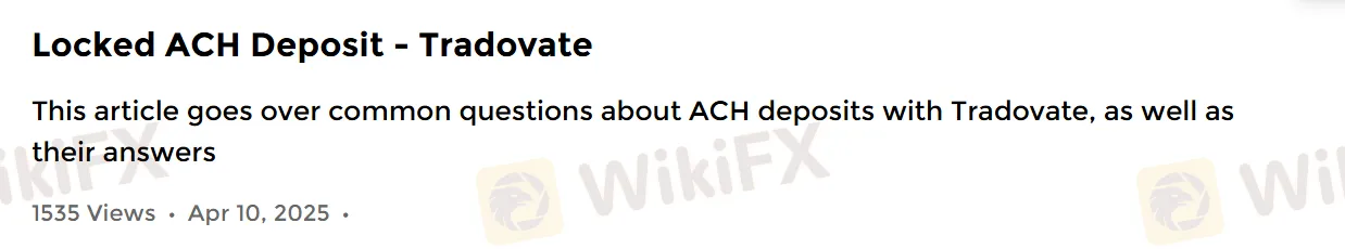 Deposit and Withdrawal