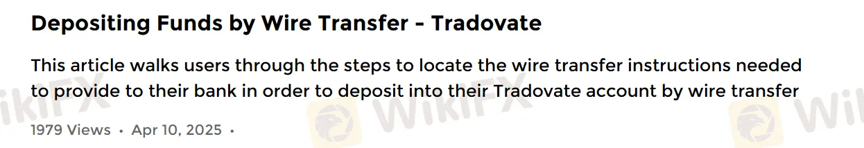 Deposit and Withdrawal